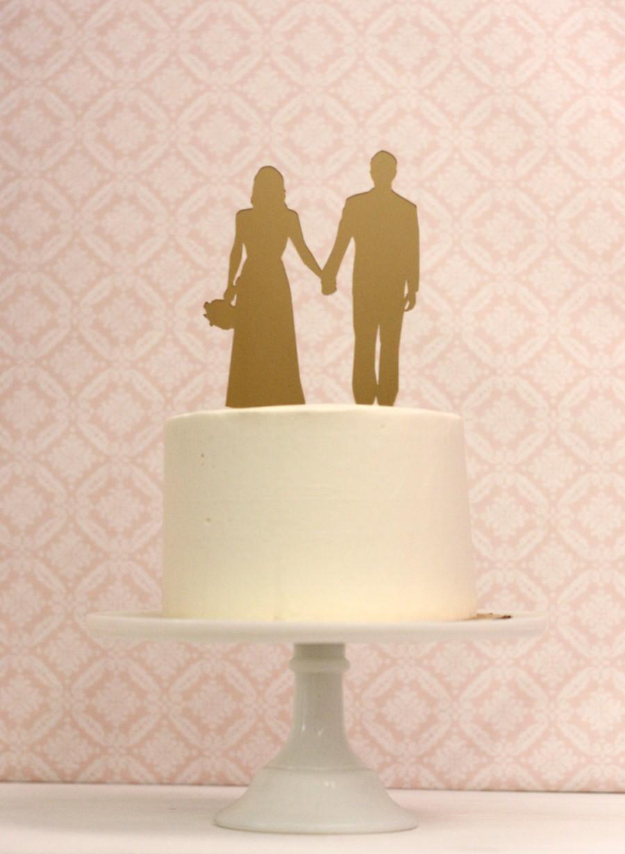 Свадьба - Custom Silhouette Wedding Cake Topper -  Personalized with YOUR OWN Silhouettes