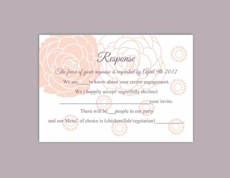 زفاف - DIY Wedding RSVP Template Editable Word File Instant Download Rsvp Template Printable RSVP Cards Floral Peach Pink Rsvp Card Rose Rsvp Card