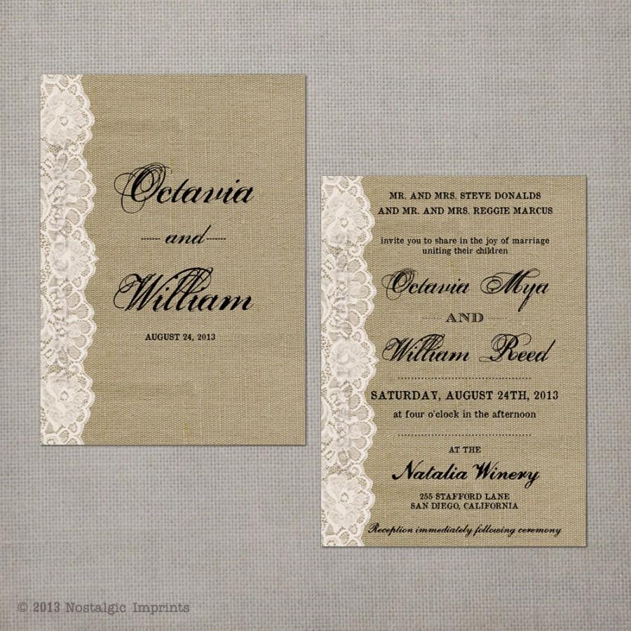 Mariage - Wedding guest invite / Wedding guest invitations / Wedding Invitation / Wedding Invites / Wedding invitation ideas - the "Octavia"