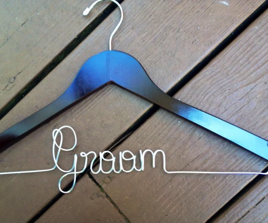 Hochzeit - SALE Groom Hanger  / Name Hanger / Wedding Hanger / Personalized groom hanger / FAST SHIPPING