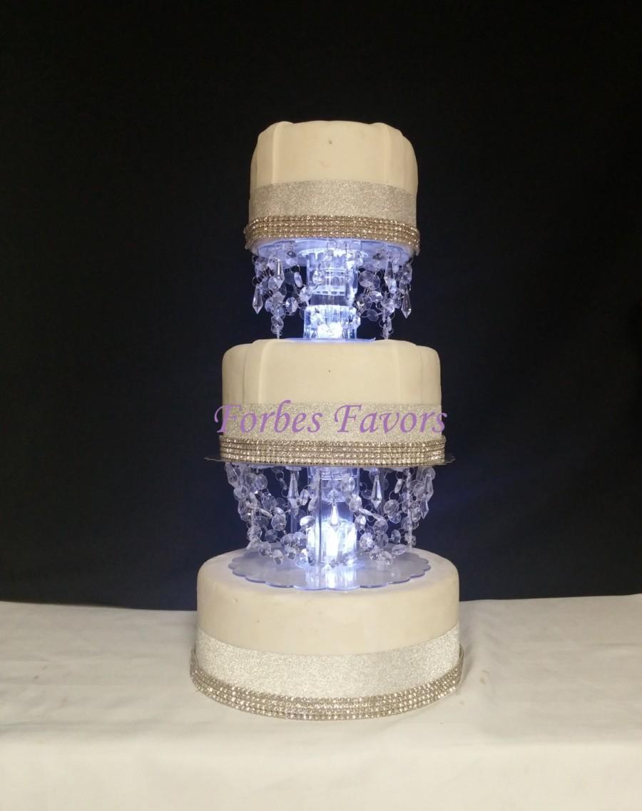 Mariage - Acrylic Crystal Valance Cake Separators Wedding or Special Events With LED