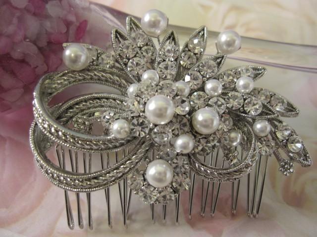 Hochzeit - 1920's Bridal hair comb Wedding headpiece Bridal hair accessories Wedding hair jewelry 1920's Bridal hair jewelry wedding accessories bridal