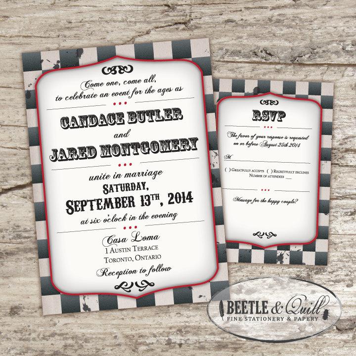 Wedding - Steampunk Playbill Printable Wedding Invitation Set