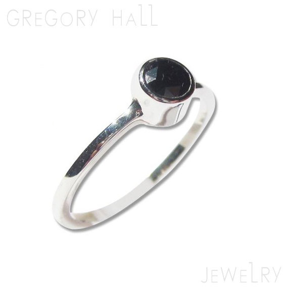 Wedding - Black Diamond Ring White Gold Engagement Rings