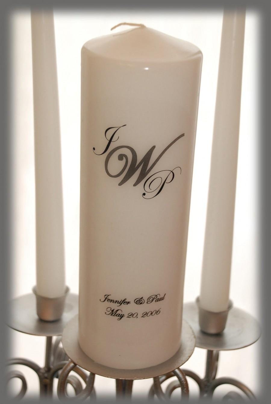 Hochzeit - Personalized Monogram Unity Candle SET, wedding candles, weddings, wedding decorations
