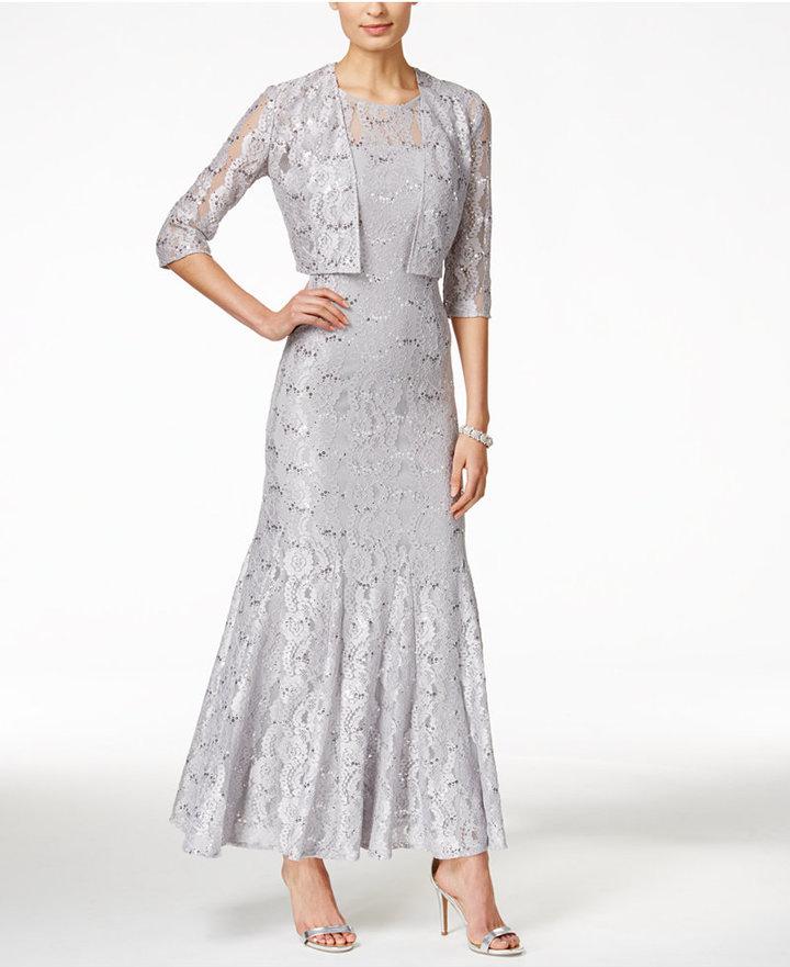 Wedding - Alex Evenings Sequin Lace Mermaid Gown and Jacket