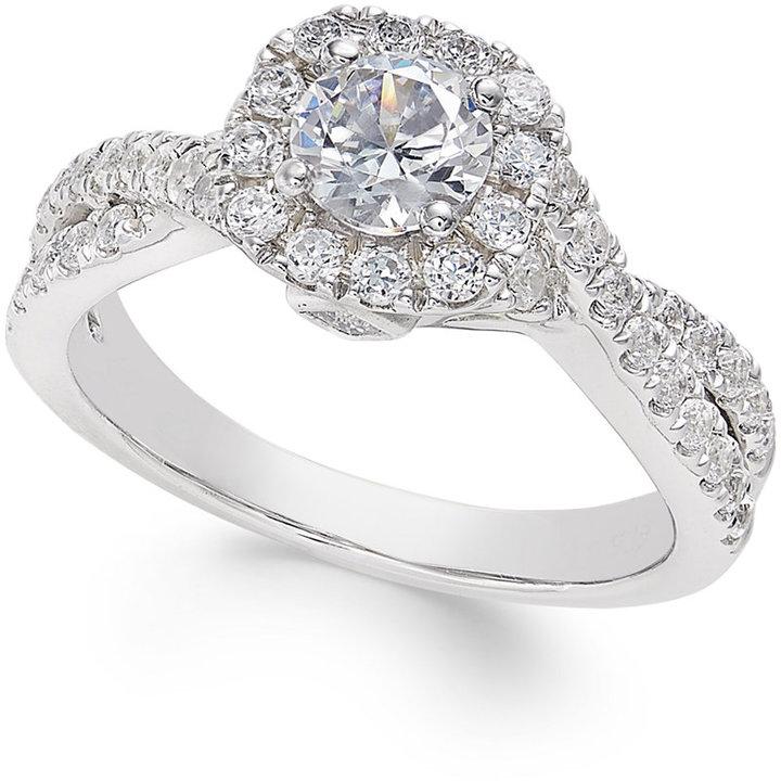 زفاف - Diamond Twist Engagement Ring (1-1/4 ct. t.w.) in 14k White Gold
