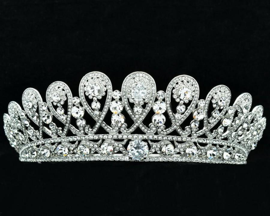 Mariage - Exquisite Austrian Crystals Royal Family Tiara Crown Wedding Jewelry SHA8627