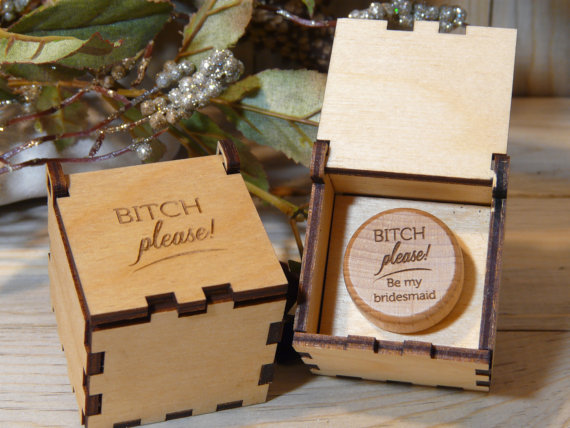 Свадьба - Bridesmaid Ask Gift - Bitch Please be my Bridesmaid Laser Engraved Reusable Wine Cork / Bottle Stopper in adorable gift box. Maid of Honor.