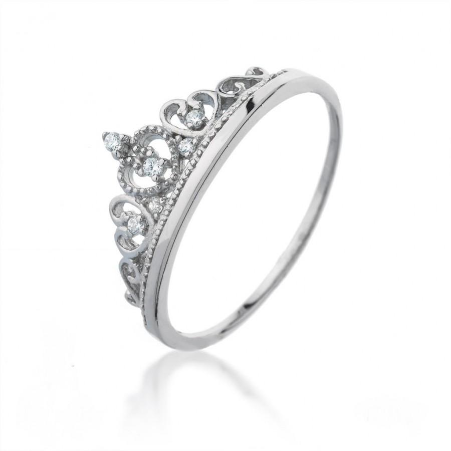 زفاف - Crown ring - Princess ring - Crown rings - Bridesmaid ring -  royalty ring -  925 Sterling Silver Crown Ring