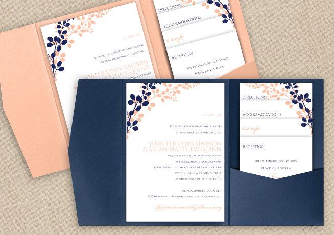 Diy Pocket Wedding Invitation Template Set Instant Download