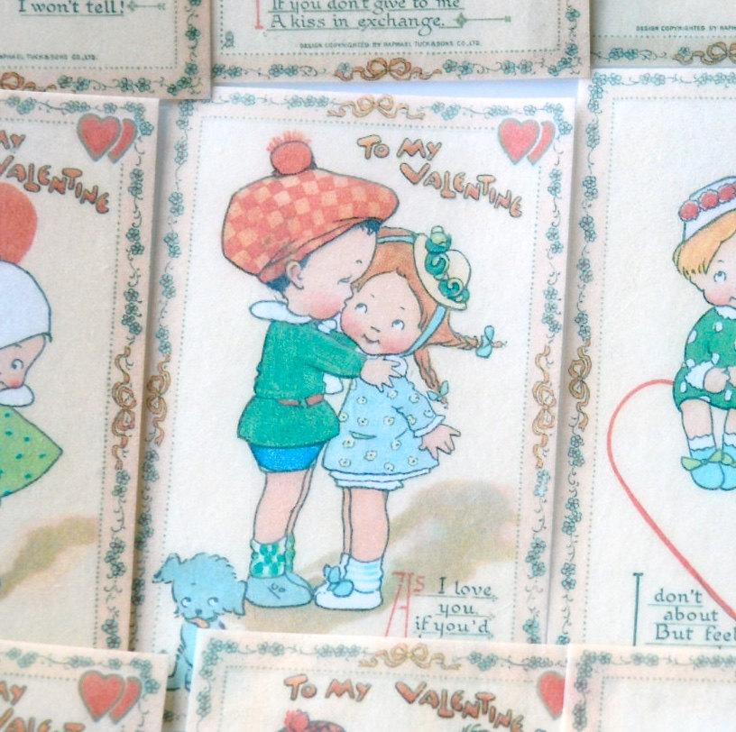 زفاف - Edible Cutesy Valentine Heart Children - Valentines Day Love Wafers Rice Paper Quirky Cute Cake Decorations Cupcake Cookies Wedding Toppers
