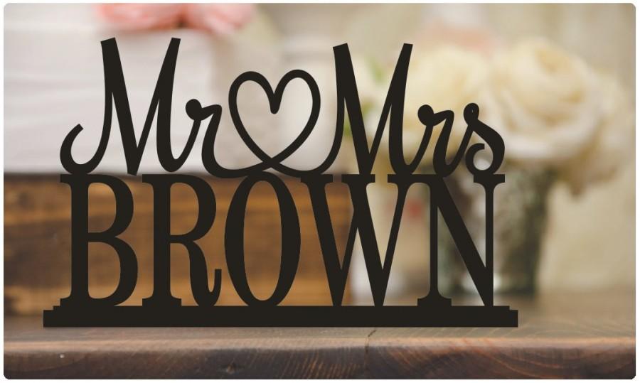 Mariage - Custom Wedding Table Sign with Your Last Name - Wedding Cake Table Sign