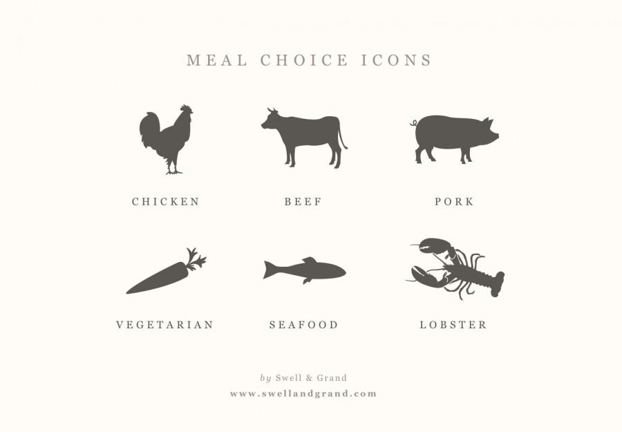 Hochzeit - Digital Meal Choice Icons 