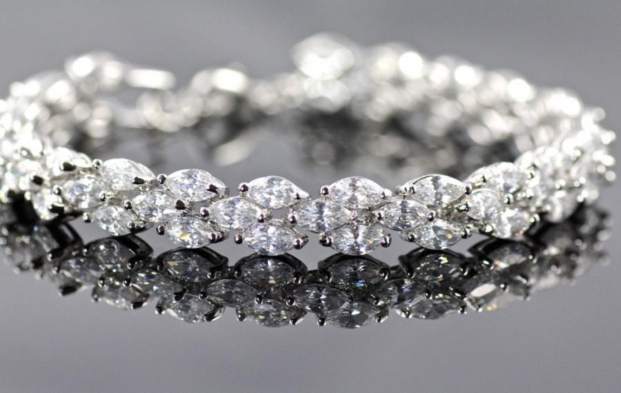 Wedding - Crystal Bridal Bracelet, Crystal Bracelet, Crystal Bridal Jewelry, Wedding Tennis Bracelet, Crystal Wedding Jewelry, INDIA