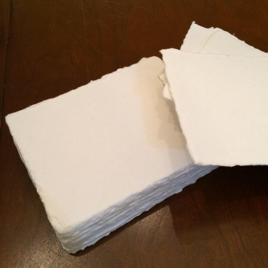 زفاف - SAMPLE PACK Blank Handmade Cotton Paper FREE Shipping Letterpress Paper  Note Cards Table Cards Place Cards Deckled Edge Torn Edge Look