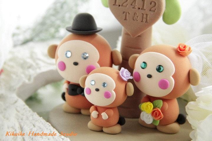 Свадьба - monkey Wedding Cake Topper-love monkey---k763