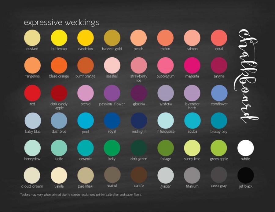 Wedding Color Chart