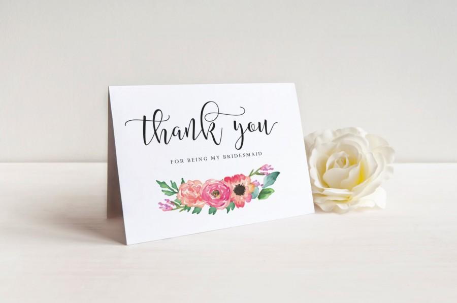 Свадьба - Thank You For Being My Bridesmaid Card Set - Bridesmaid Gift - Maid of Honor Thank You Card - Personalized A2 Card Set With Envelope