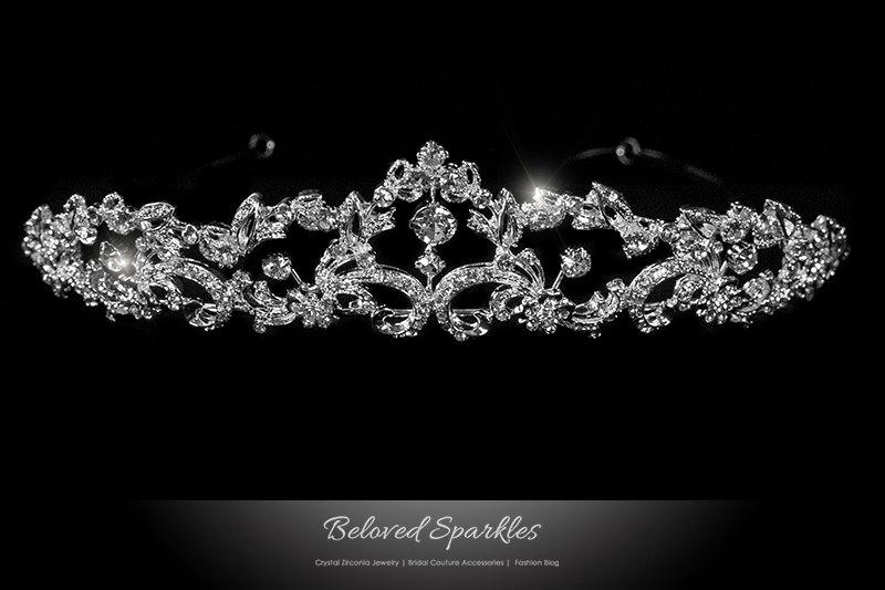 زفاف - Bridal Tiara, Art Deco Swarovski Crystal Tiara, Vintage Romantic Crystal Cluster Tiara, Rhinestone Tiara, Wedding Tiara, Quincearera Tiara