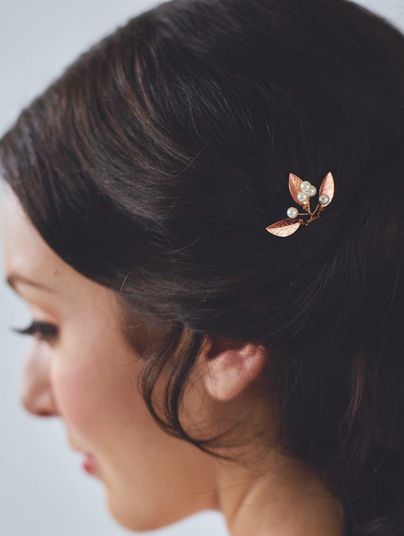 Свадьба - Rose Gold Small Wedding Hair Combs 