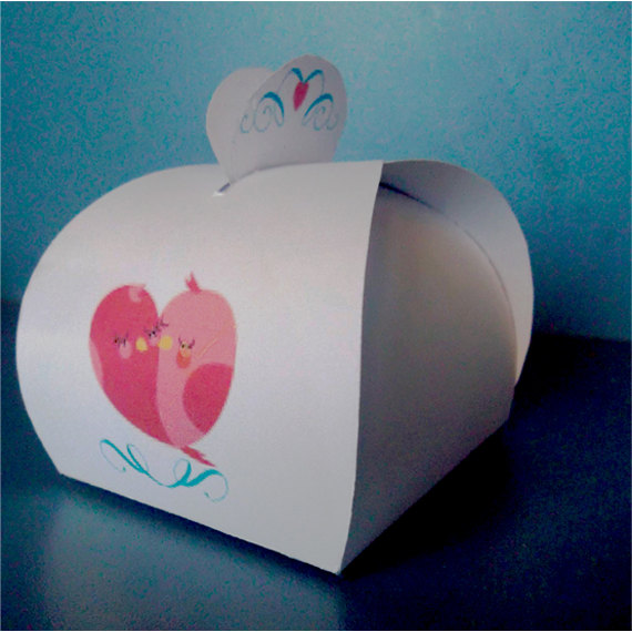 Свадьба - Printable Download Digital Collage Sheet Box Cake - Paper Cut Template
