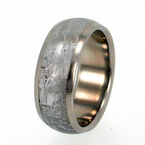 Wedding - Titanium Ring, Gibeon Meteorite Band, Alternative Wedding Band