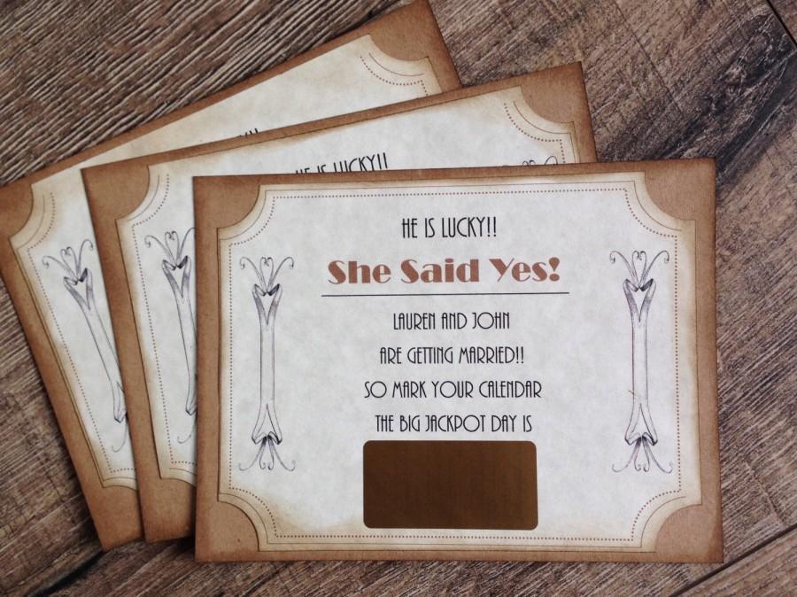 Mariage - Save the Date Scratch off- Rustic wedding Save the Date- Ticket Save the Date-Vintage Save the Date