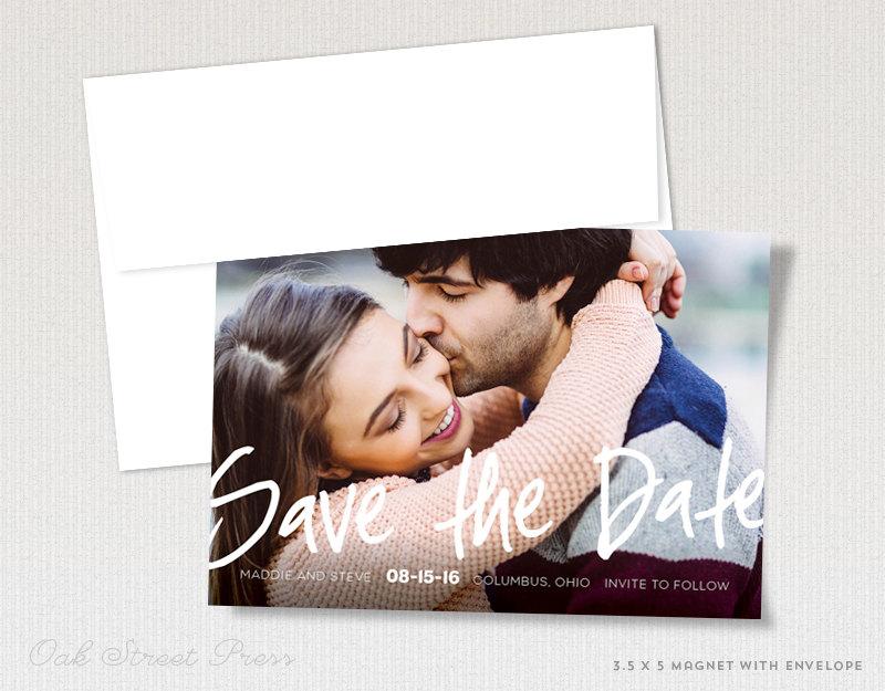 زفاف - Lettered Wedding Save-the-Date Magnets - Modern Photo Save-the-Date Magnets - Photo Save the date Magnet