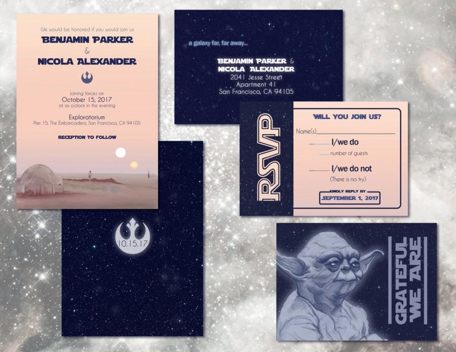 زفاف - Star Wars Wedding Invitation Set - Custom Digital Invitations - Geeky Weddings