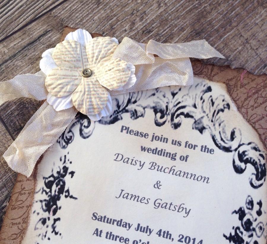 Rustic Country Invitation Deposit Vintage Wedding Invitation