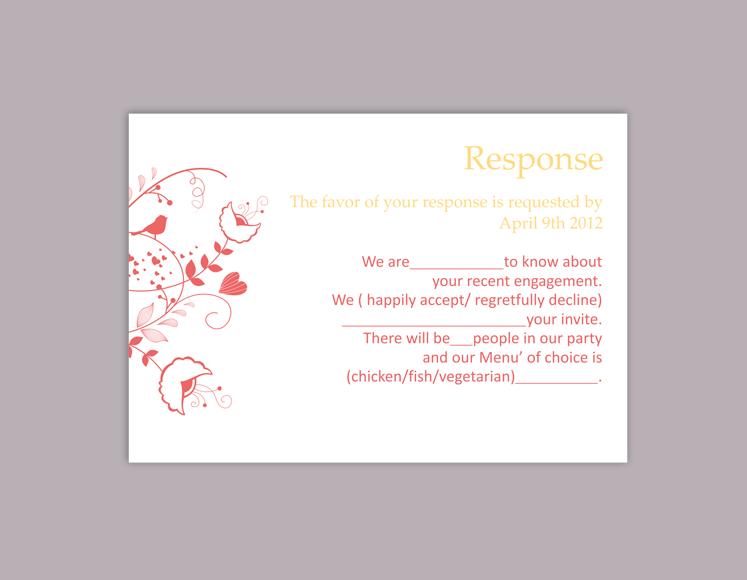 Wedding - DIY Wedding RSVP Template Editable Word File Instant Download Rsvp Template Printable RSVP Cards Red Rsvp Card Template Elegant Rsvp Card