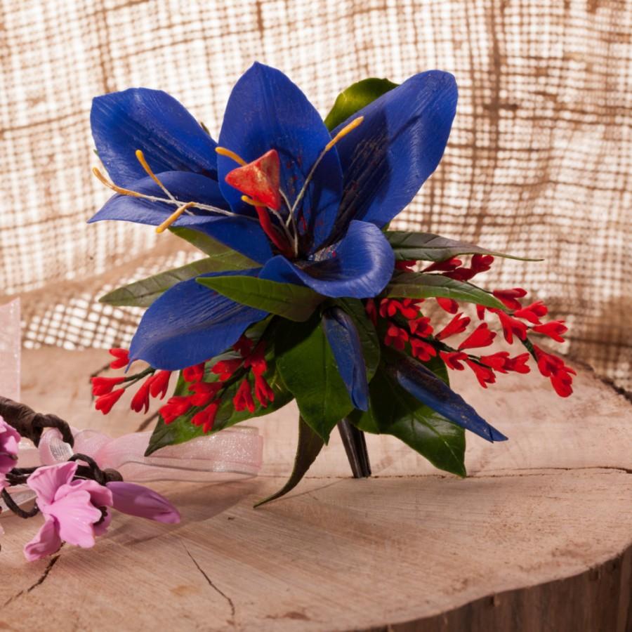 Hochzeit - Barrette with Ultramarine Lilac - Fashionable Hair Pieces - Barrettes - Women Hair Accessories - Flower Floral Barrettes - Gift