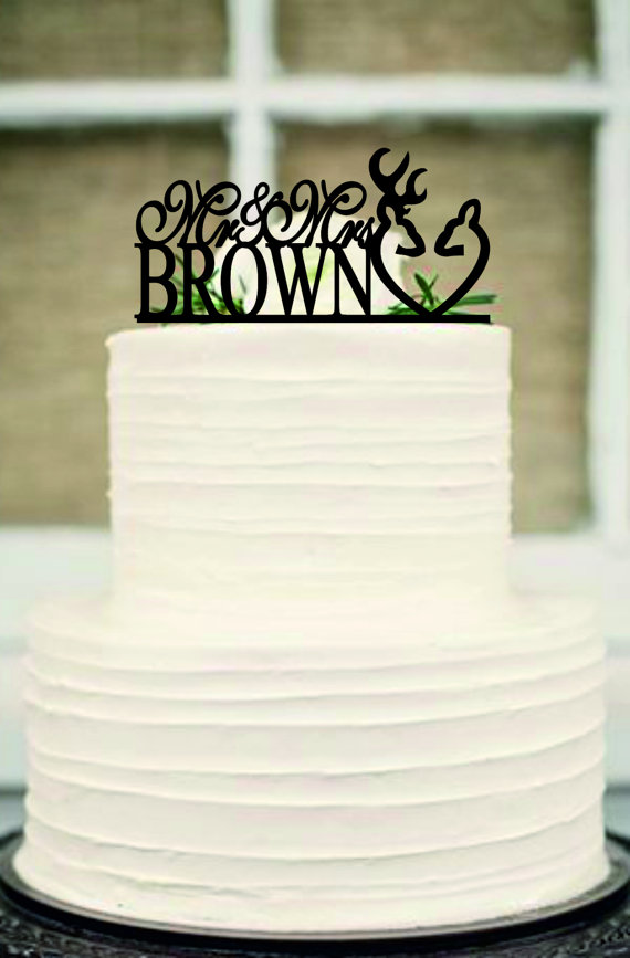 Свадьба - deer wedding cake topper,Country Cake Topper,Rustic Wedding cake topper,unique wedding cake topper,initial cake topper,Custom cake topper