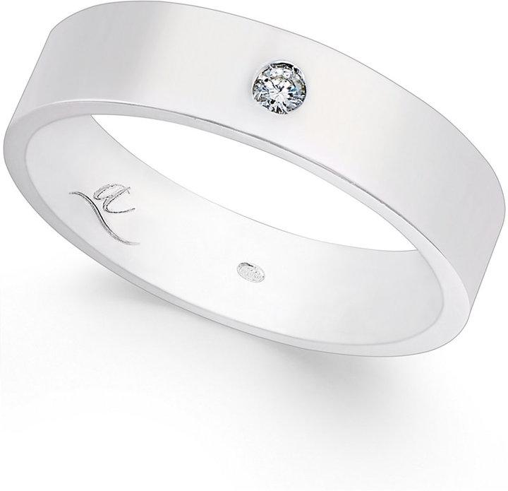 Свадьба - Certified Diamond Accent 5MM Wedding Band in 18k White Gold