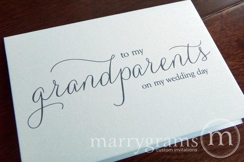 Hochzeit - Wedding Card to Grandparents of the Bride or Groom Cards, Grandmother, Grandfather - To My Grandparents on My Wedding Day Thank You CS01