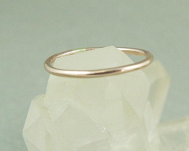 Hochzeit - Gold Skinny Ring / Gold Filled Stacking Ring / Wedding Ring / Stacked Thumb Ring / Wedding Sale / Yellow or Rose Gold