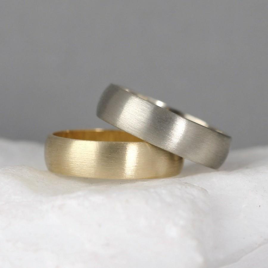 mens matte white gold wedding bands