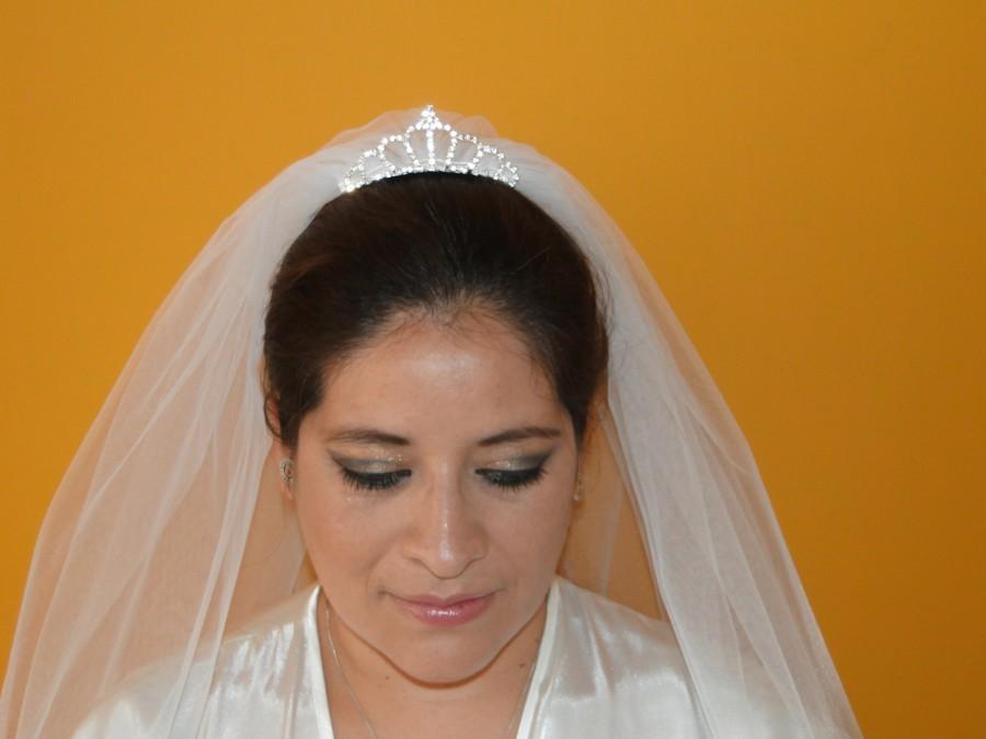 زفاف - Bridal veil, traditional veil, tulle veil, crown veil, bridal crown, 2 -Tiers,cathedral veil