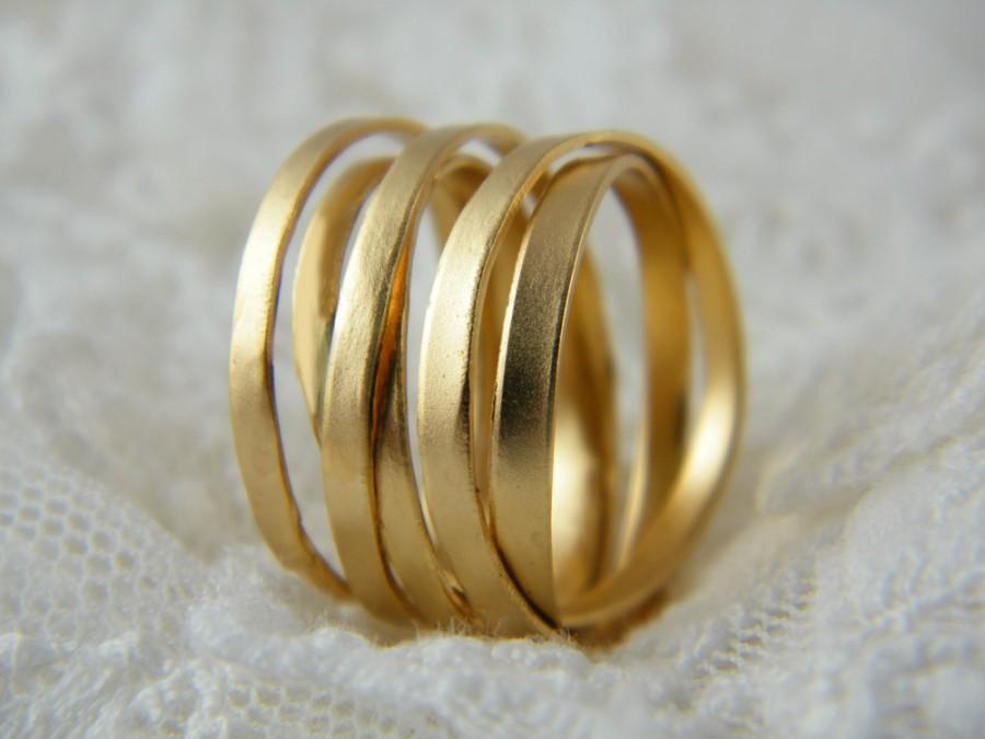 زفاف - Wrapped ring gold handmade ring alternative wedding ring