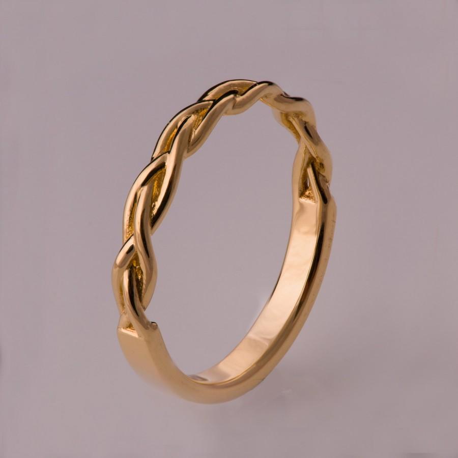 Wedding - Braided Ring No.4 - 14K Gold Stackable Ring , Wedding Band , 14K Gold Ring , rose gold , white gold, celtic ring, wedding band, mens band