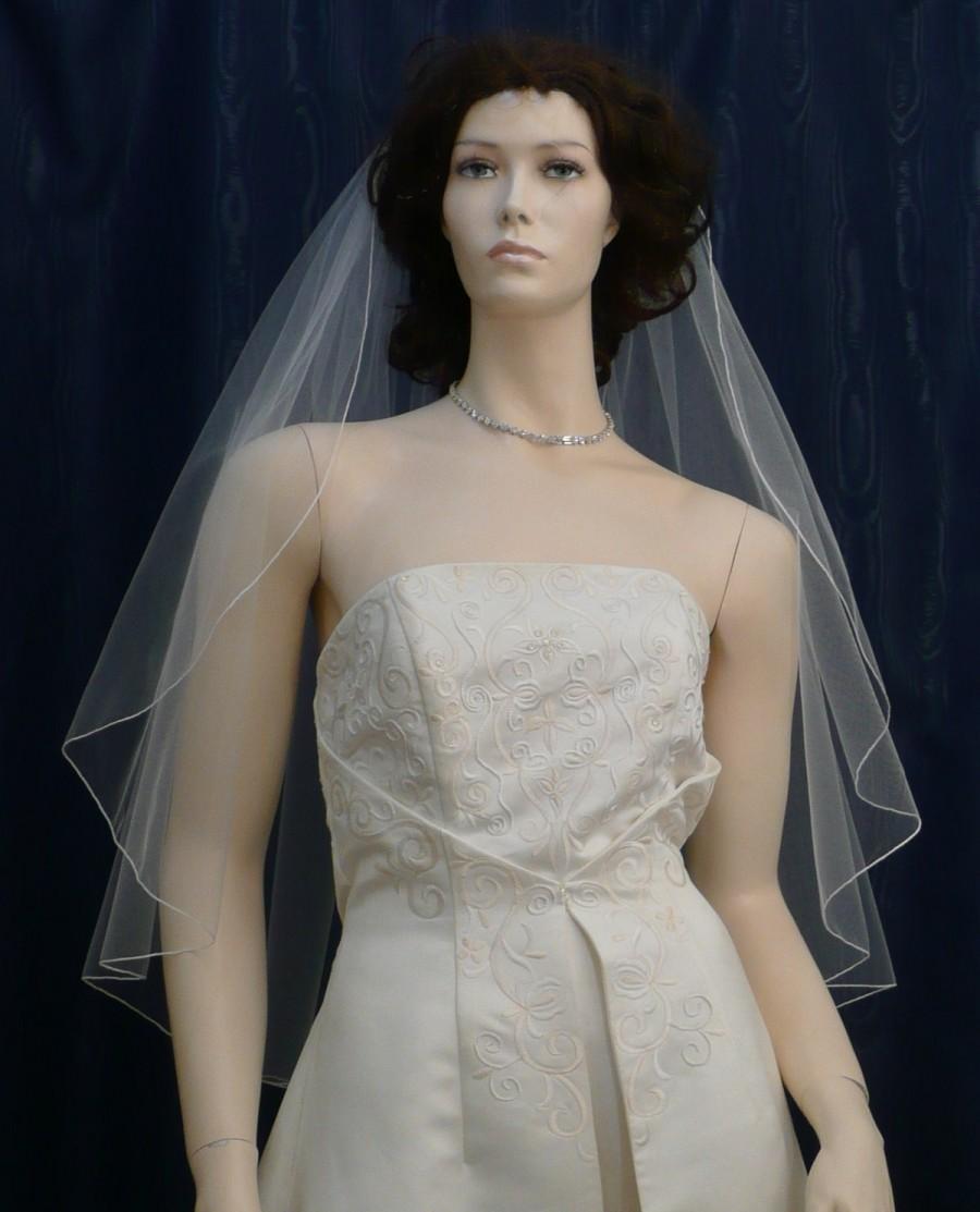 زفاف - wedding veils bridal veil Fingertip length Cascading Angel Cut  finished with a delicate pencil edge