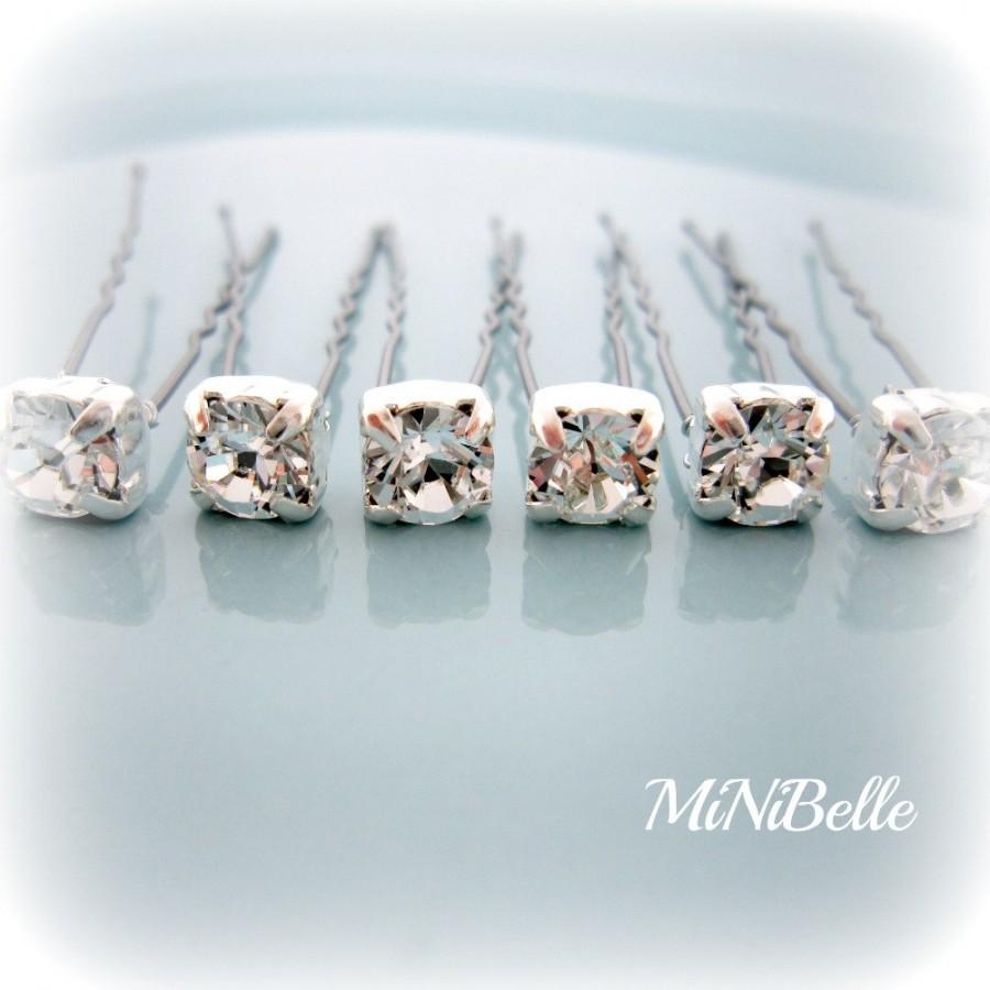 Свадьба - Bridal Hair Pins. Crystal Hair Pins. Swarovski Crystal Bridal Hair Pins. Set of 6 Crystal Hair Pins