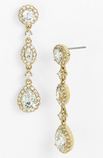 Hochzeit - Nadri Framed Cubic Zirconia & Crystal Drop Earrings