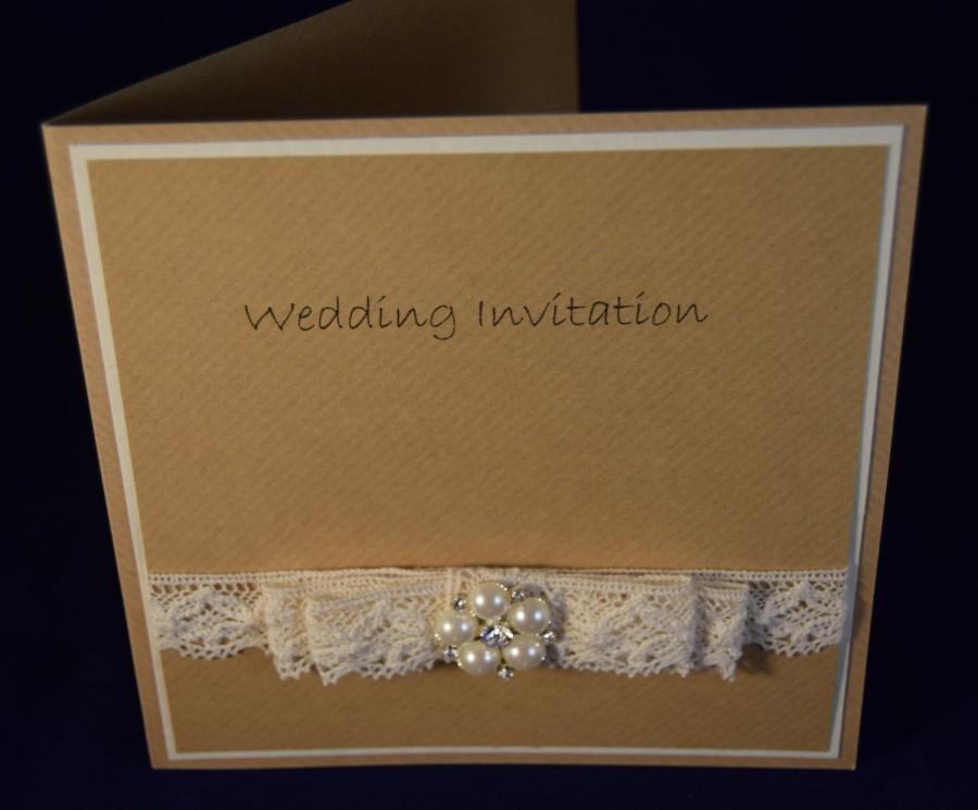 Hochzeit - Wedding Invitation, Bespoke Handcrafted Wedding Invitation, Invitation Card, Rustic Design, Made to Order,  Willow Collection
