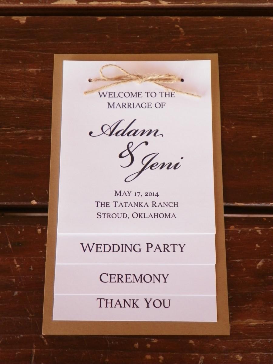 Wedding - Tiered wedding program, wedding party, thank you card, rustic wedding program