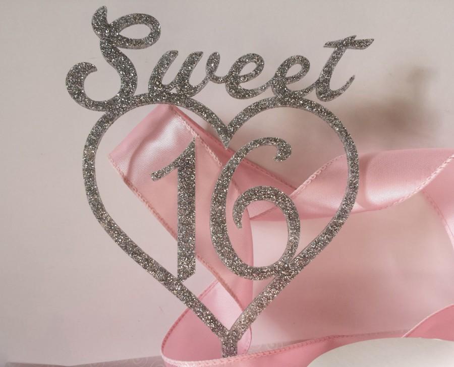 زفاف - Sweet Sixteen Cake Topper, Acrylic Cake Topper - Sweet 16 [CT25]