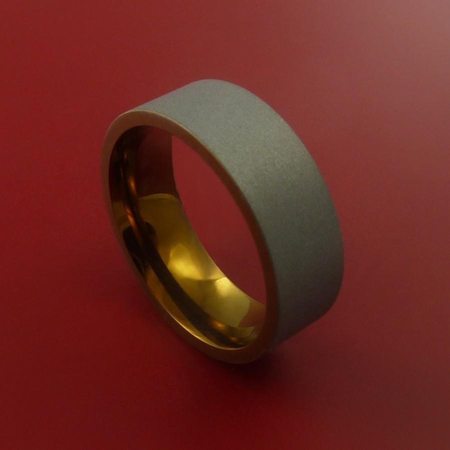 Hochzeit - Titanium and Bronze Band Custom Made Ring to Any Sizing and Finish 3-22
