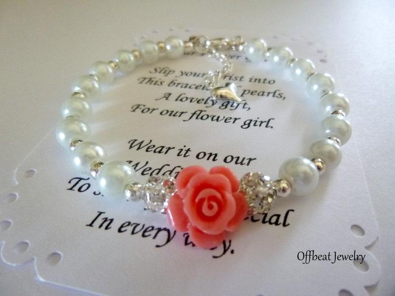 Mariage - Pearl Flower Girl Bracelet, Pearl Childs Bracelet, Pearl Kids Bracelet, Pearl Childrens Bracelet, Pearl Girls Bracelet, Flower Girl Jewelry