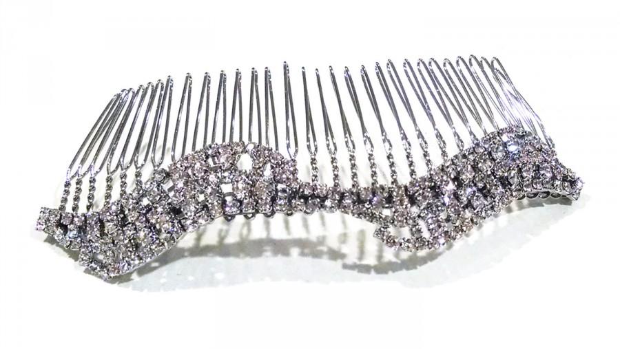 زفاف - Bridal Hair Comb, Crystal Hairpiece - Silver and Crystal Wedding Comb